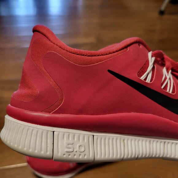 Nike Free 5.0 2014 Red Black White Running Sneakers Shoes Size 9 - Picture 9 of 12